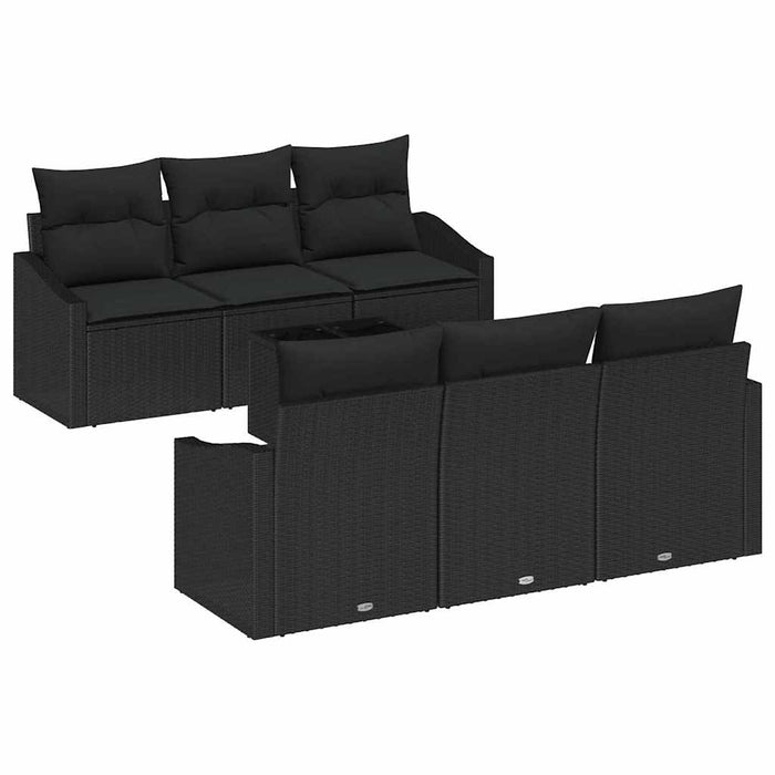 Set de canapele pentru grădină 7 pcs Negru 55 x 55 x 37 cm - WALTI WALTI