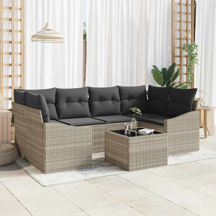Set de canapele pentru grădină cu pernă 7 pcs Gri deschis - WALTI WALTI