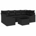 Set de canapea cu pernă cu pernă 7 pcs Negru poliratan - WALTI WALTI