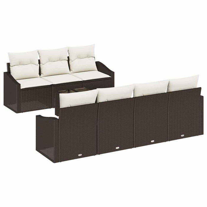 Set de canapele pentru grădină 8 pcs Maro, Crem 55 x 55 x 37 cm - WALTI WALTI