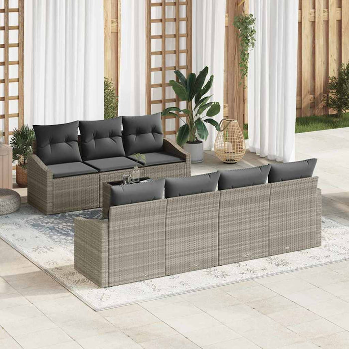 Set de canapele pentru grădină cu pernă 8 pcs Gri deschis - WALTI WALTI