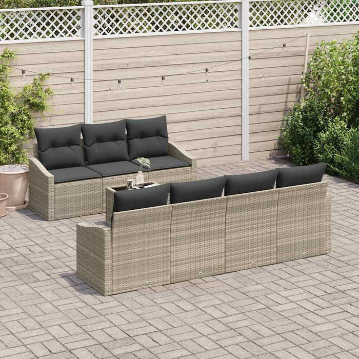 Set de canapele pentru grădină cu pernă 8 pcs Gri deschis - WALTI WALTI