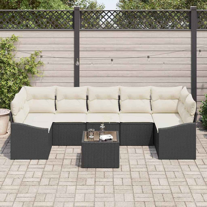 Set de canapea cu pernă Negru și Crem 55 x 55 x 37 cm poliratan - WALTI WALTI