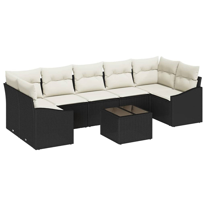 Set de canapea cu pernă Negru și Crem 55 x 55 x 37 cm poliratan - WALTI WALTI