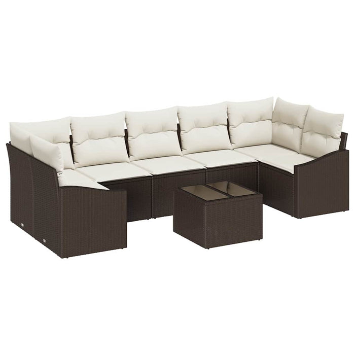Set de canapele pentru grădină 8 pcs Maro, Crem 55 x 55 x 37 cm - WALTI WALTI