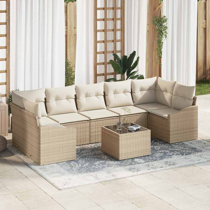 Set de canapele pentru grădină 8 pcs Bej, crem 55 x 55 x 37 cm - WALTI WALTI
