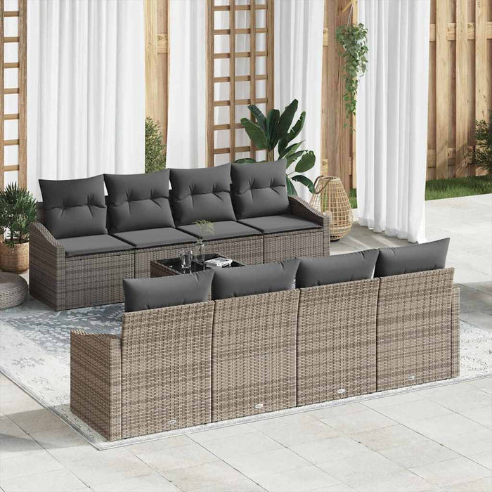 Set de canapele pentru grădină Manual 9 pcs Gri 55 x 55 x 37 cm - WALTI WALTI