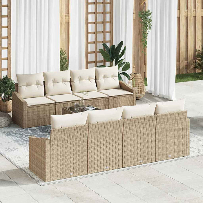 Set de canapele pentru grădină 9 pcs Bej, crem 55 x 55 x 37 cm - WALTI WALTI