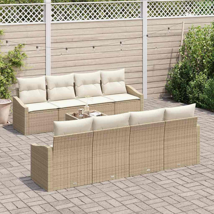 Set de canapele pentru grădină 9 pcs Bej, crem 55 x 55 x 37 cm - WALTI WALTI