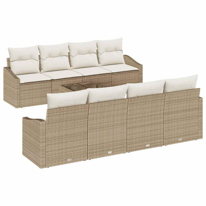 Set de canapele pentru grădină 9 pcs Bej, crem 55 x 55 x 37 cm - WALTI WALTI