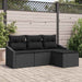 Set de canapea cu pernă 4 pcs Negru poliratan - WALTI WALTI