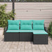 Set de canapea cu pernă 4 pcs Negru poliratan - WALTI WALTI