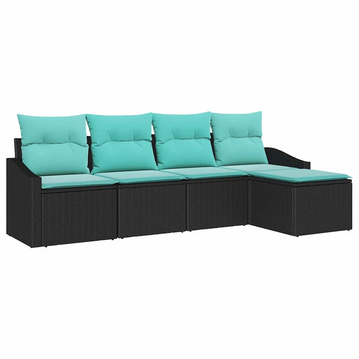 Set de canapea cu pernă 5 pcs Negru poliratan - WALTI WALTI