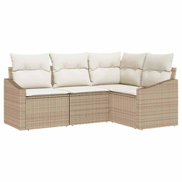 Set de canapea cu pernă 4 pcs Bej poliratan WALTI