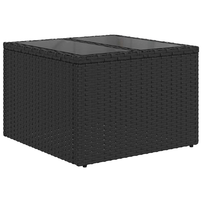 Set de canapea 5 buc. Negru poliratan WALTI