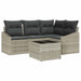 Set de Sofa pentru Grădină de 5 Piese cu Perne Gri din Poli Rattan - WALTI WALTI