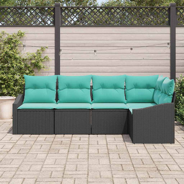 Set de canapea cu pernă 5 pcs Negru poliratan - WALTI WALTI