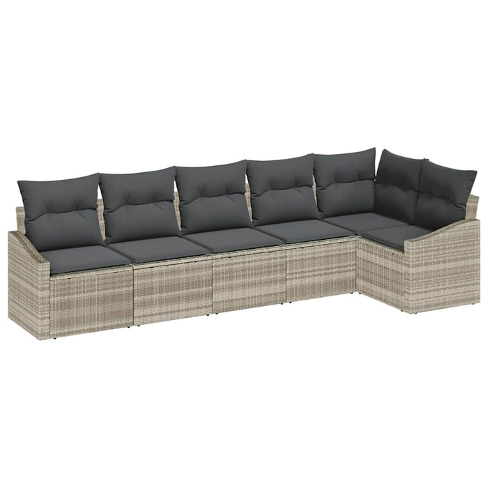 Set de canapele cu 6 piese cu perne Bej ratan polipropilenic - WALTI WALTI