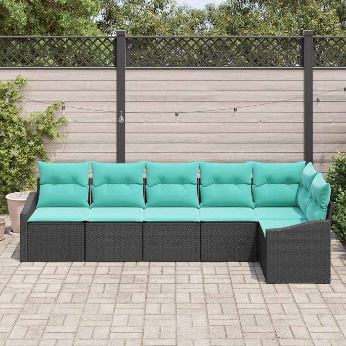 Set de canapea cu pernă 6 pcs Negru poliratan - WALTI WALTI