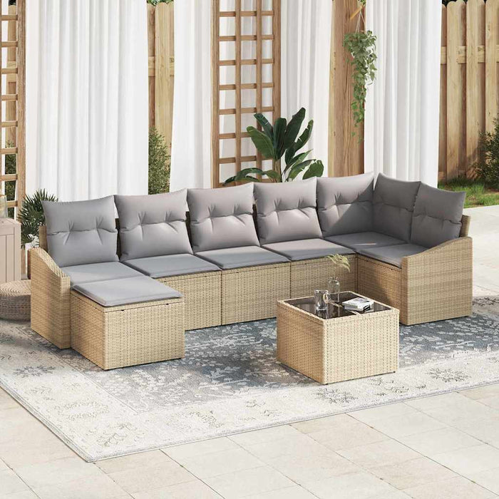 Set canapea gradina 8 piese cu perne Negru ratan polimer - WALTI WALTI