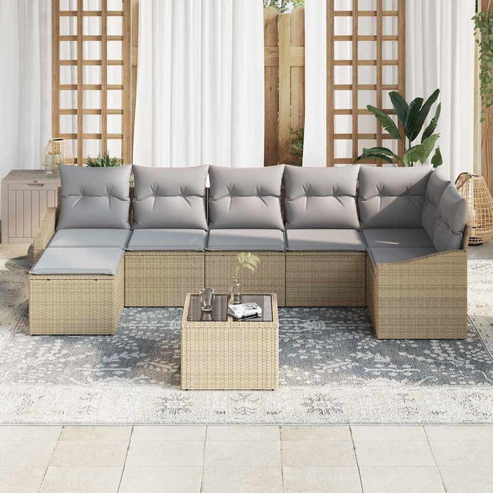 Set canapea gradina 8 piese cu perne Negru ratan polimer - WALTI WALTI