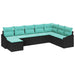 Set de canapea cu pernă 8 pcs Negru poliratan - WALTI WALTI