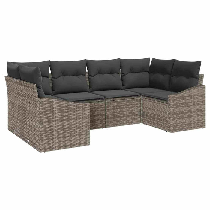 Set de canapea cu pernă 6 pcs Gri poliratan - WALTI WALTI