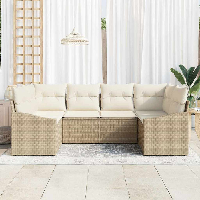 Set de canapea cu pernă 6 pcs Bej poliratan WALTI