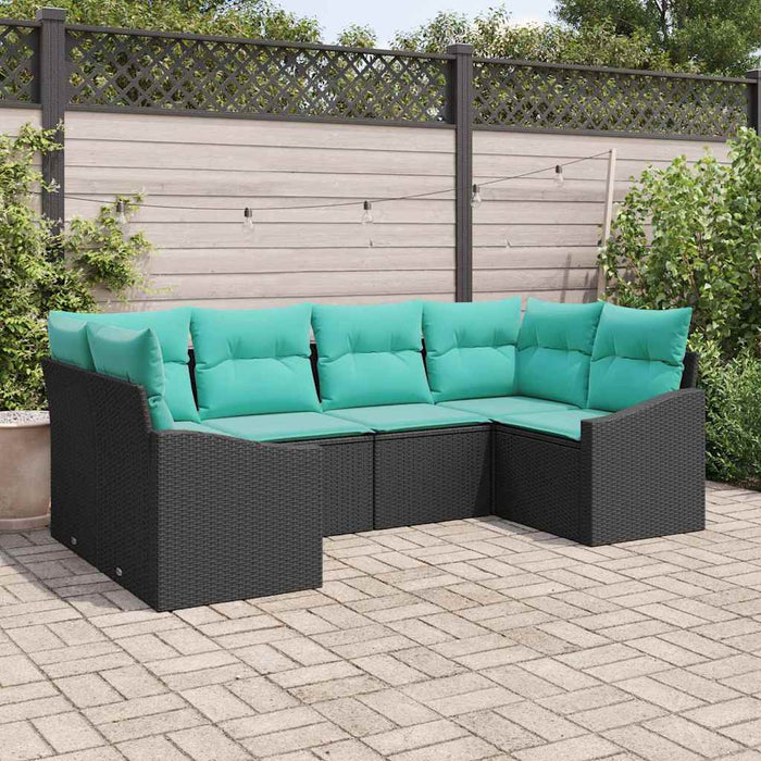 Set de canapea cu pernă 6 pcs Negru poliratan - WALTI WALTI
