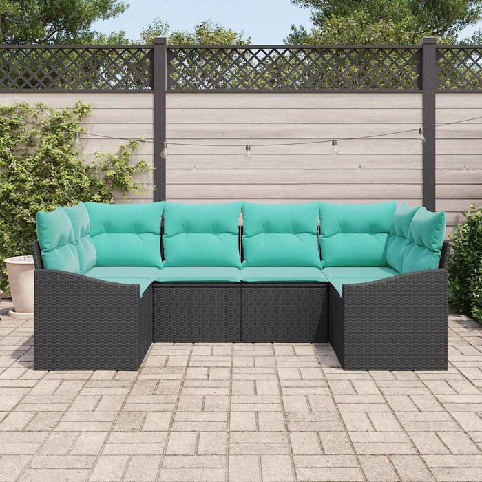 Set de canapea cu pernă 6 pcs Negru poliratan - WALTI WALTI