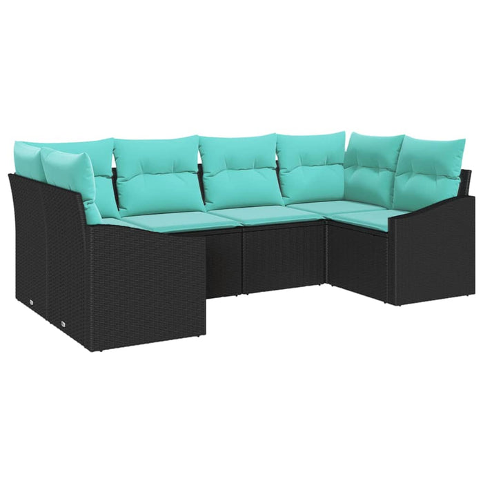 Set de canapea cu pernă 6 pcs Negru poliratan - WALTI WALTI