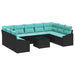 Set de canapea cu pernă 10 pcs Negru poliratan - WALTI WALTI