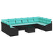 Set de canapea cu pernă 11 pcs Negru poliratan - WALTI WALTI