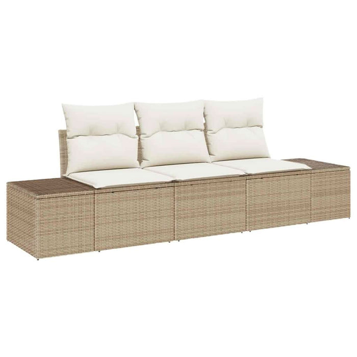 Set de canapea cu pernă 3 pcs Bej poliratan WALTI