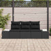 Set de canapea cu pernă 3 pcs Negru poliratan - WALTI WALTI