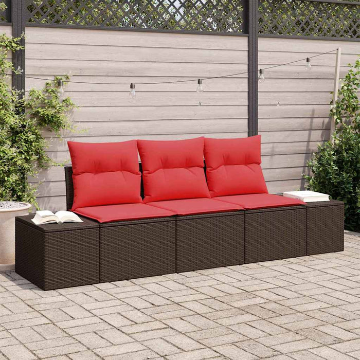 Set de canapea cu pernă 3 pcs Maro poliratan - WALTI WALTI