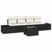 Set de canapele pentru grădină cu pernă 5 pcs Negru, Crem - WALTI WALTI