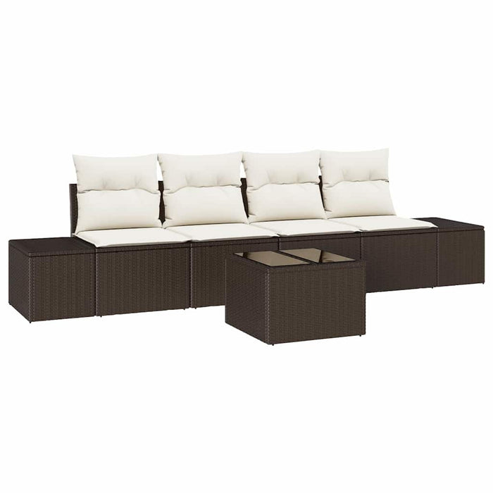 Set de canapele pentru grădină 5 pcs Maro, Crem 55 x 55 x 37 cm - WALTI WALTI
