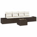 Set de canapele pentru grădină 5 pcs Maro, Crem 55 x 55 x 37 cm - WALTI WALTI