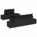 Set de canapele pentru grădină cu pernă 6 pcs Negru poliratan - WALTI WALTI