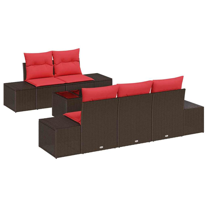 Set de canapele pentru grădină cu pernă 6 pcs Maro poliratan - WALTI WALTI