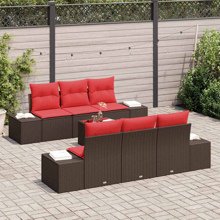 Set de canapele pentru grădină cu pernă 7 pcs Maro poliratan - WALTI WALTI