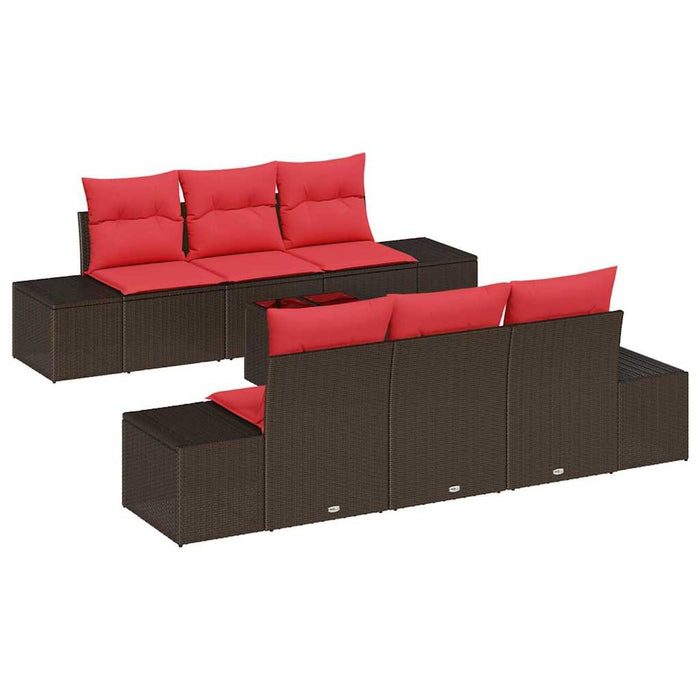 Set de canapele pentru grădină cu pernă 7 pcs Maro poliratan - WALTI WALTI