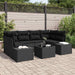 Set de canapele pentru grădină cu pernă 7 pcs Negru poliratan - WALTI WALTI