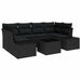 Set de canapele pentru grădină cu pernă 7 pcs Negru poliratan - WALTI WALTI