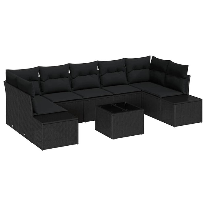 Set de canapele pentru grădină 8 pcs Negru Rattan poli - WALTI WALTI