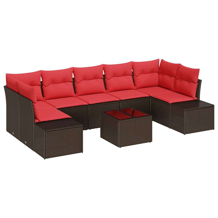 Set de canapele pentru grădină cu pernă 8 pcs Maro poliratan - WALTI WALTI