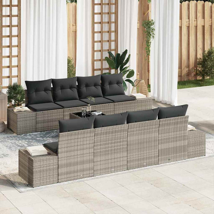Set de canapele pentru grădină cu pernă 7 pcs Gri deschis - WALTI WALTI