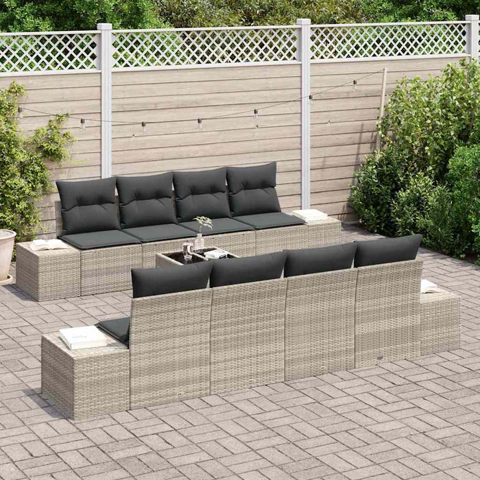Set de canapele pentru grădină cu pernă 7 pcs Gri deschis - WALTI WALTI