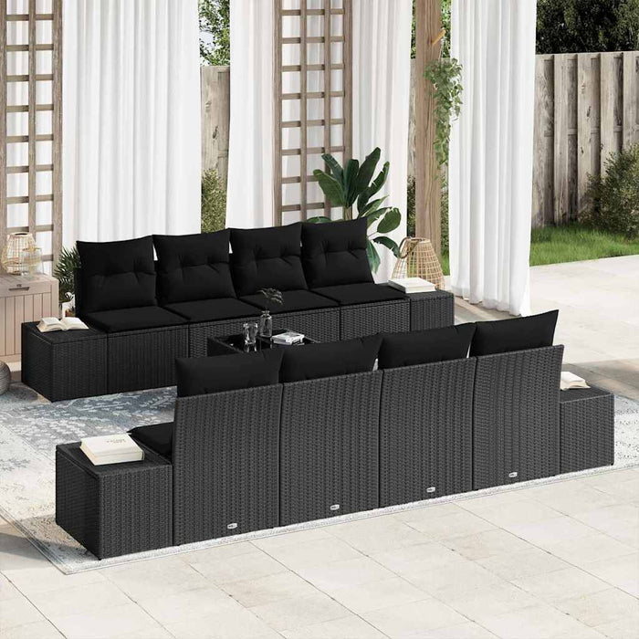 Set de canapele pentru grădină 7 pcs Negru 294 x 62 x 69 cm - WALTI WALTI